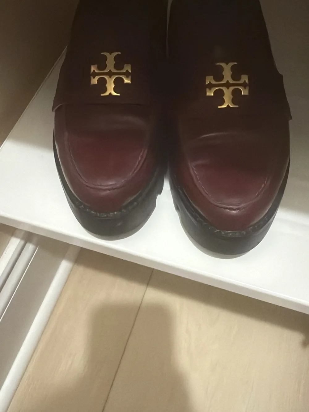 Burgundy Leather Lug-Sole Loafers